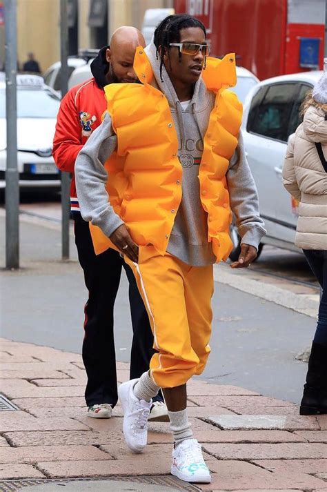 asap rocky gucci outfit|asap rocky puffer jacket.